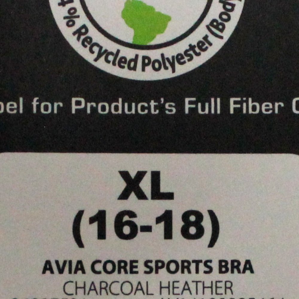 Women's Charcoal Heather (Gray) and Black Pullover Avia Core Sports Bra Size XL - Picture 3 of 9